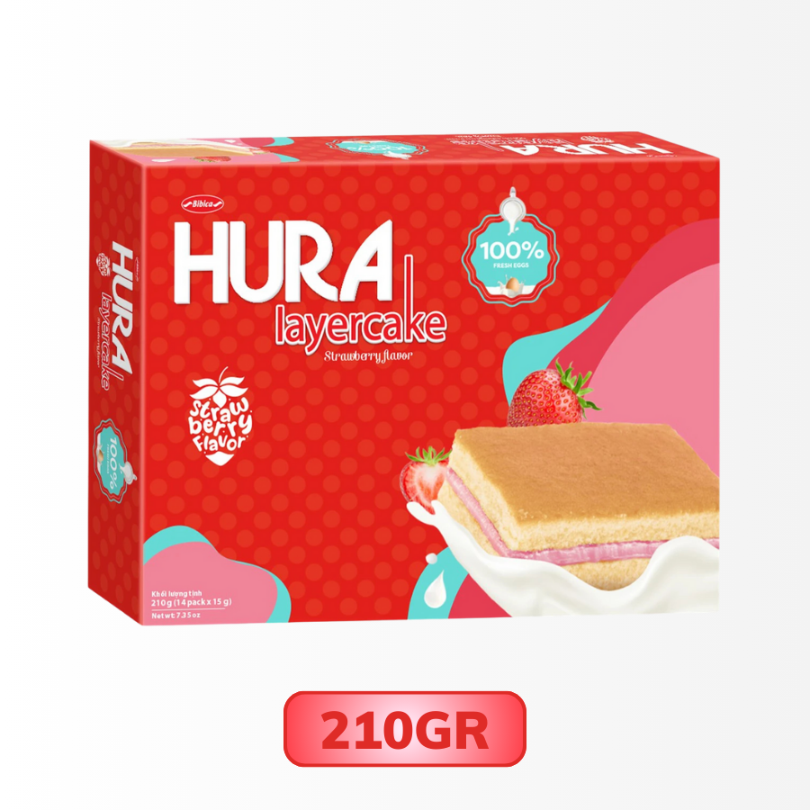 Bánh Bông Lan Kem Hura Hương Dâu