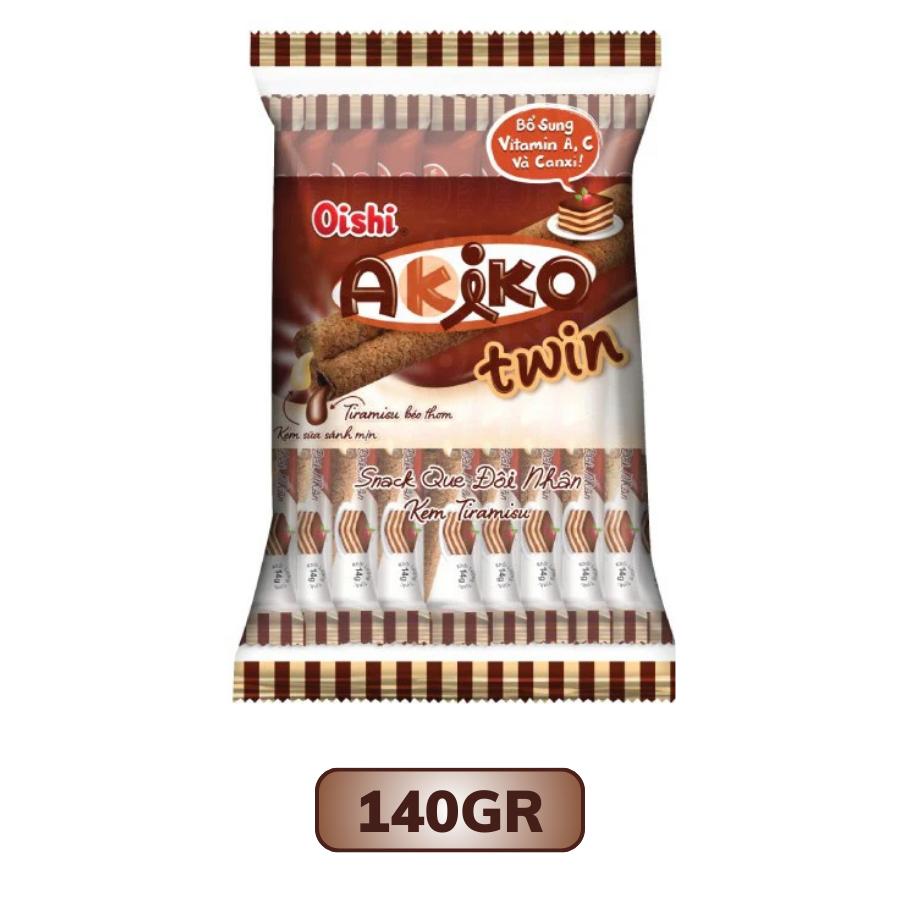 Snack que nhân vị kem Tiramisu Oishi Akiko gói 140g
