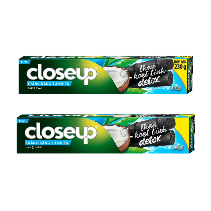 Kem đánh răng Closeup Trắng Răng Tự Nhiên Than Hoạt Tính Detox