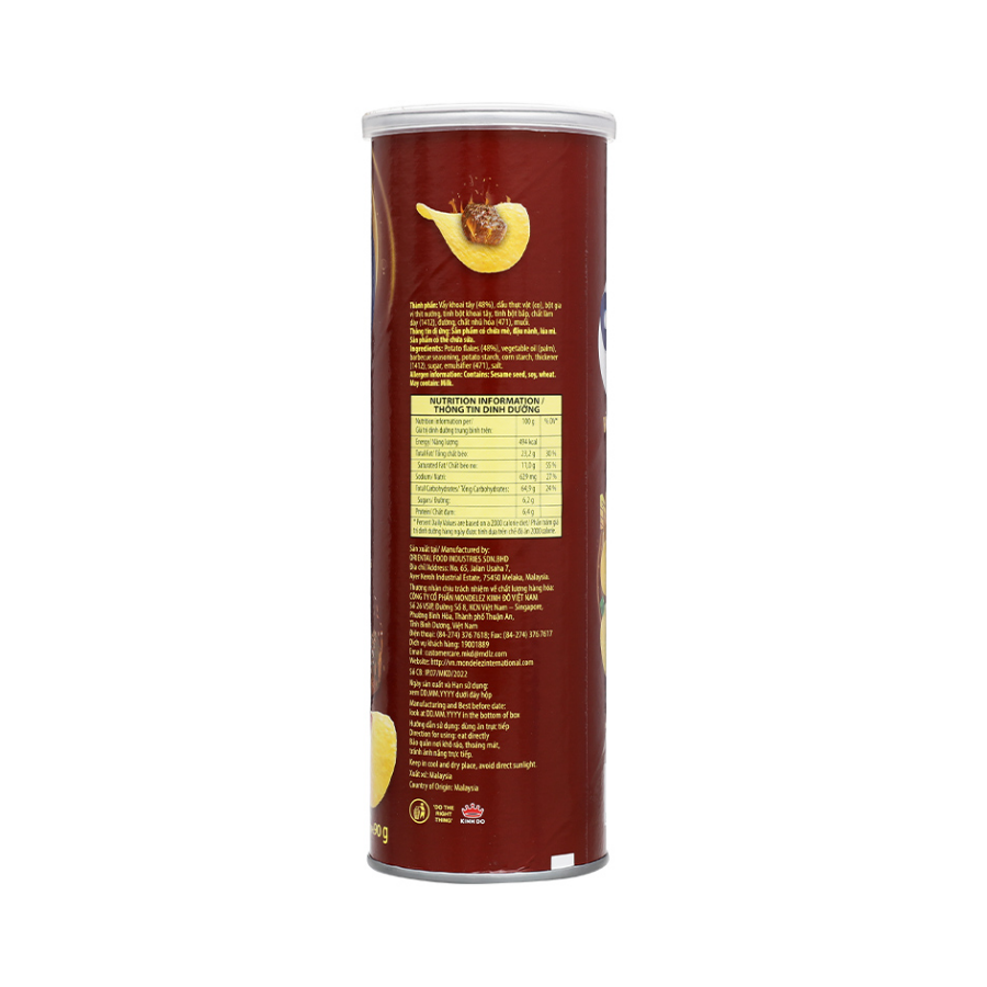 Snack khoai tây vị thịt nướng Slide lon 65G/ 90G/ 150G