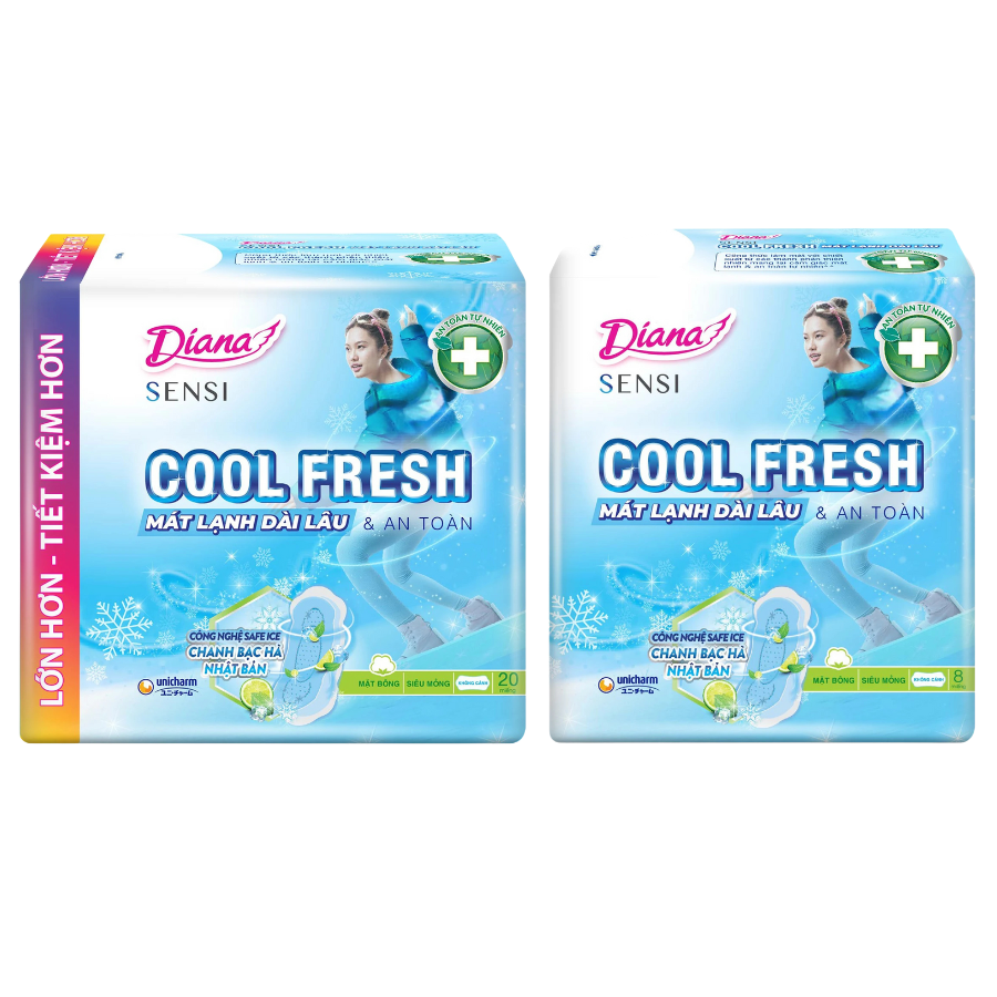 Băng vệ sinh siêu mỏng không cánh Diana Sensi Cool Fresh