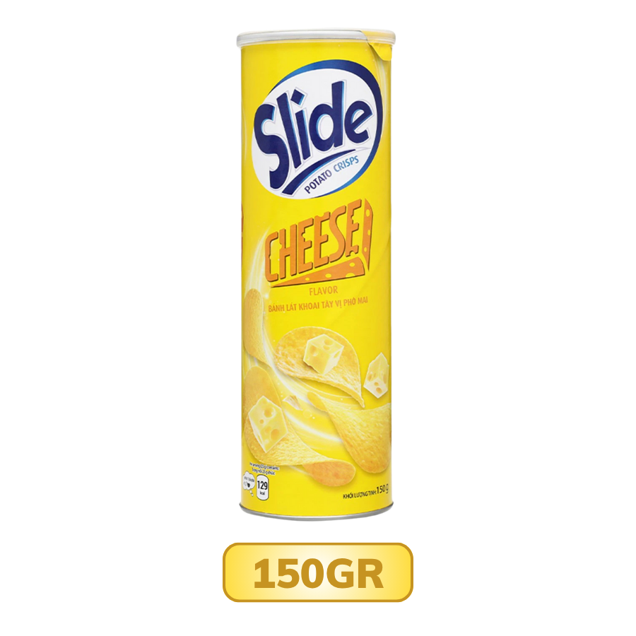 Snack khoai tây vị phô mai Slide lon 65G/ 90G/ 150G