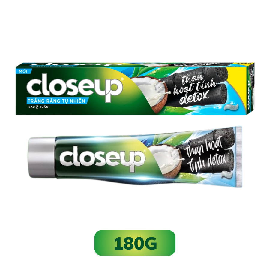 Kem đánh răng Closeup Trắng Răng Tự Nhiên Than Hoạt Tính Detox