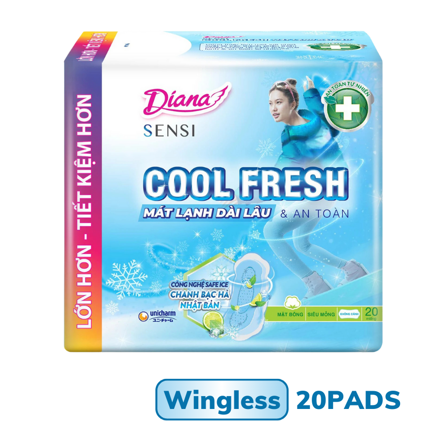 Băng vệ sinh siêu mỏng không cánh Diana Sensi Cool Fresh