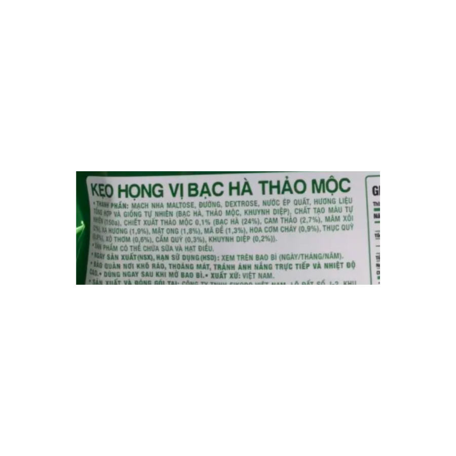 Kẹo ngậm Họng vị bạc hà thảo mộc