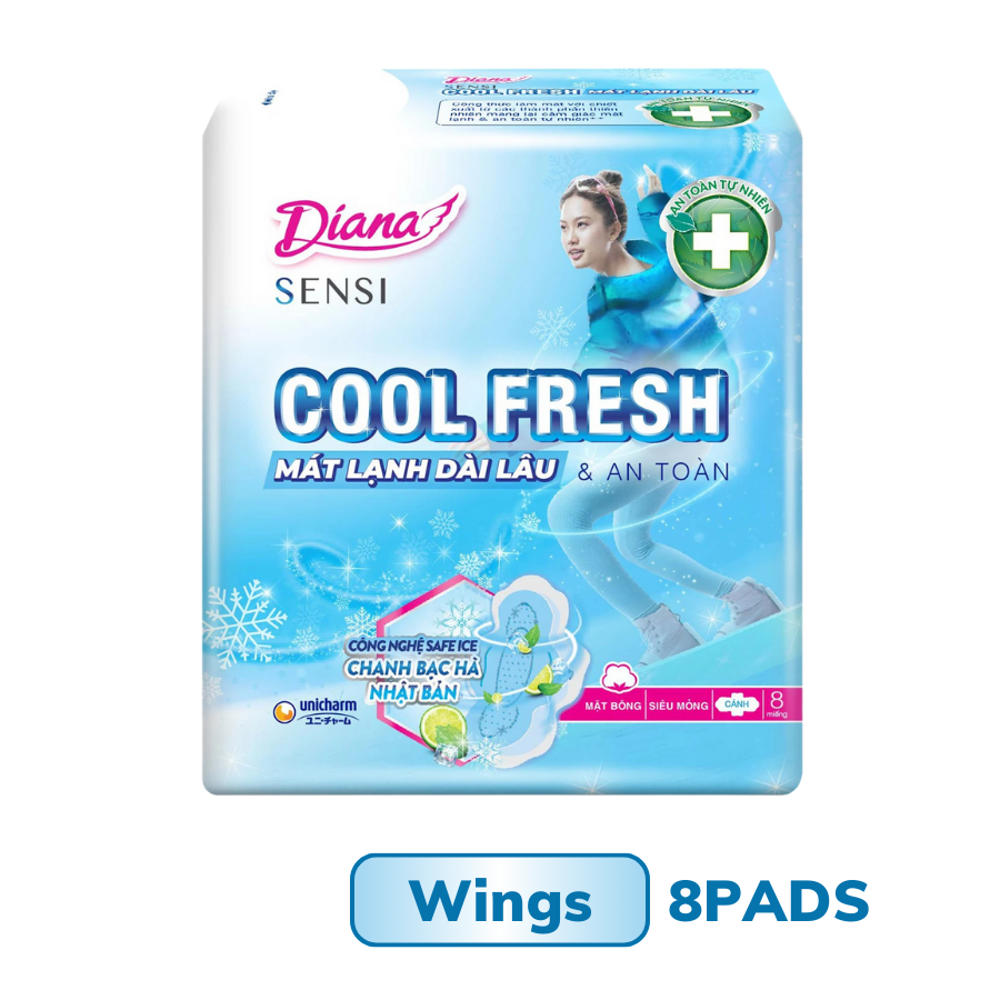 Băng vệ sinh siêu mỏng có cánh Diana Sensi Cool Fresh