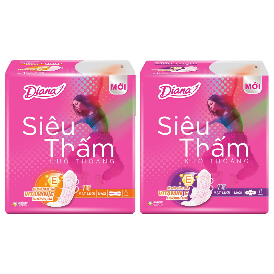 BĂNG VỆ SINH DIANA SIÊU THẤM KHÔ THOÁNG VITAMIN E