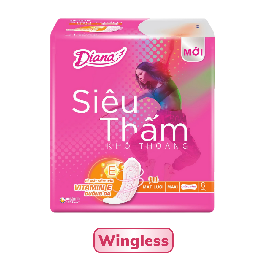 BĂNG VỆ SINH DIANA SIÊU THẤM KHÔ THOÁNG VITAMIN E