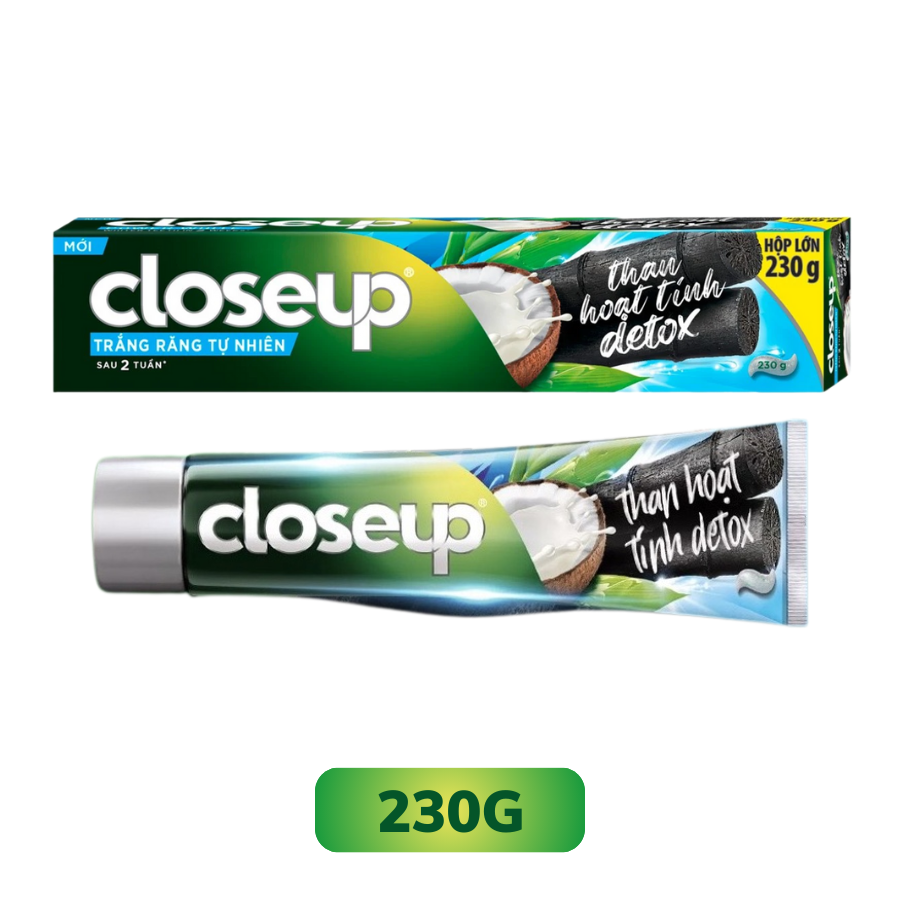 Kem đánh răng Closeup Trắng Răng Tự Nhiên Than Hoạt Tính Detox