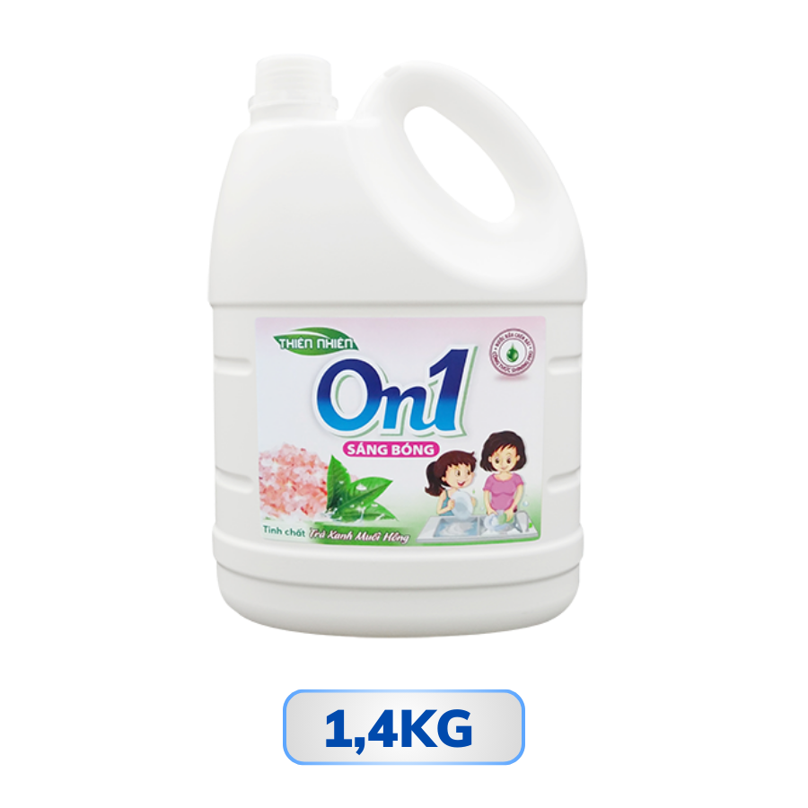 Nước rửa chén On1 tinh chất trà xanh muối hồng sạch bóng vết dầu mỡ