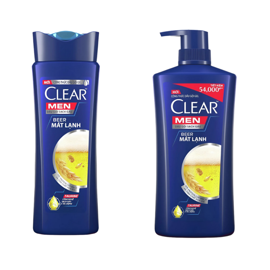 Dầu gội sạch gàu Clear Men bia mát lạnh trị sạch gàu 340G/ 650G