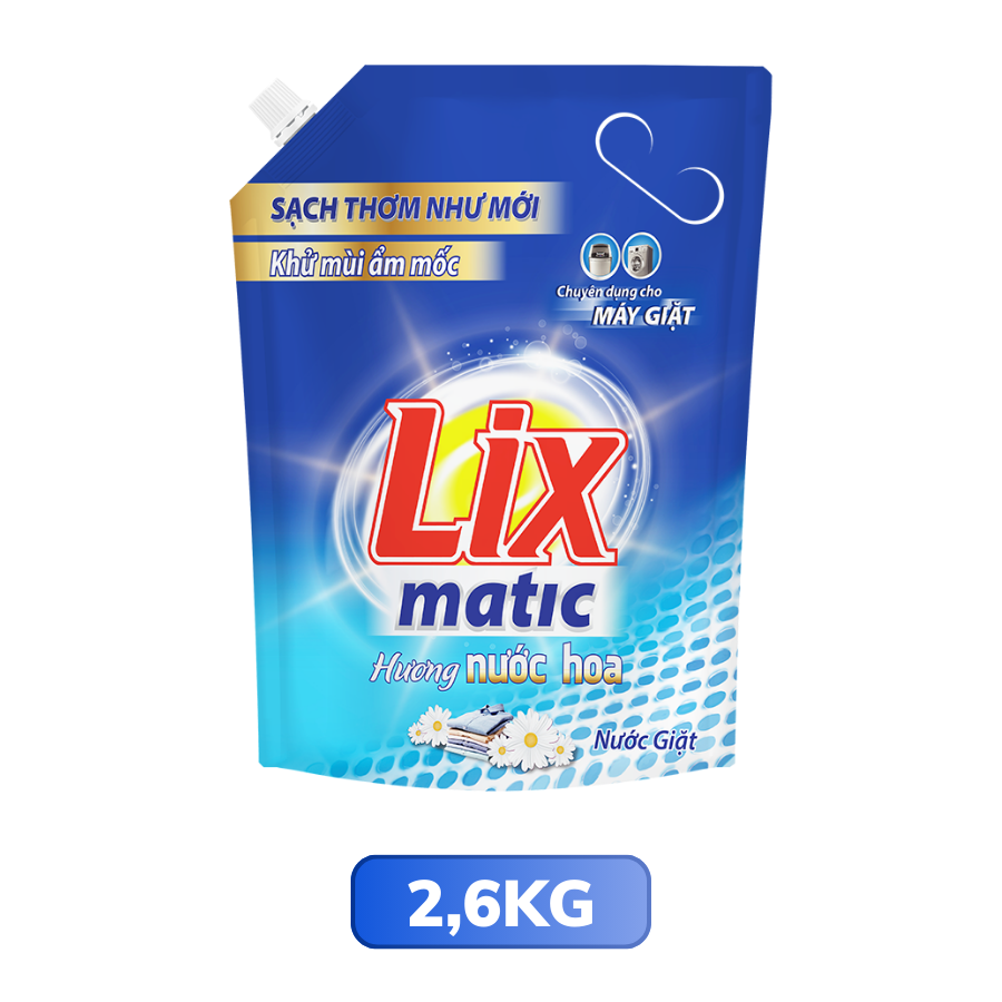 Nước giặt Lix Matic hương nước hoa khử mùi ẩm mốc