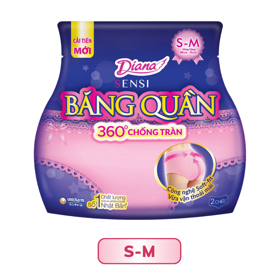 Băng Vệ Sinh Diana Dạng Quần Ban Đêm 360 chống tràn