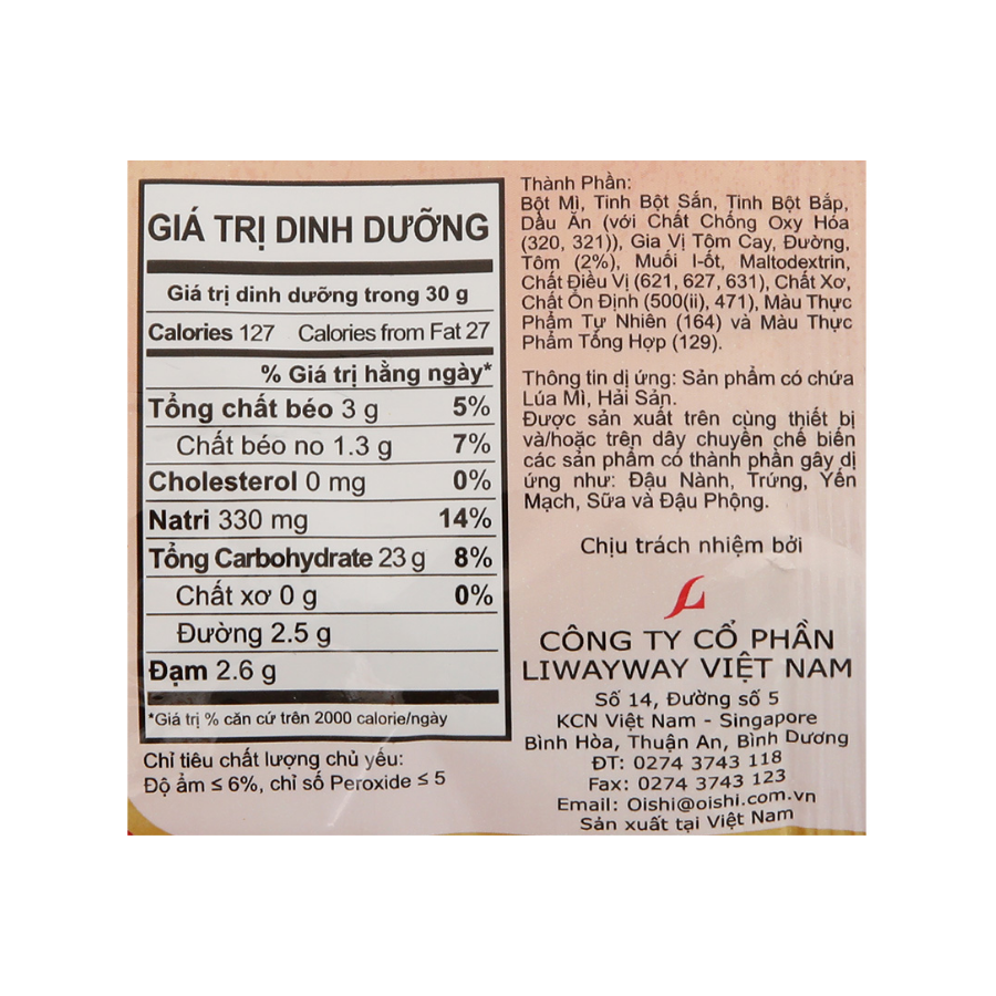 Snack vị tôm cay Oishi 12G/32G/68G