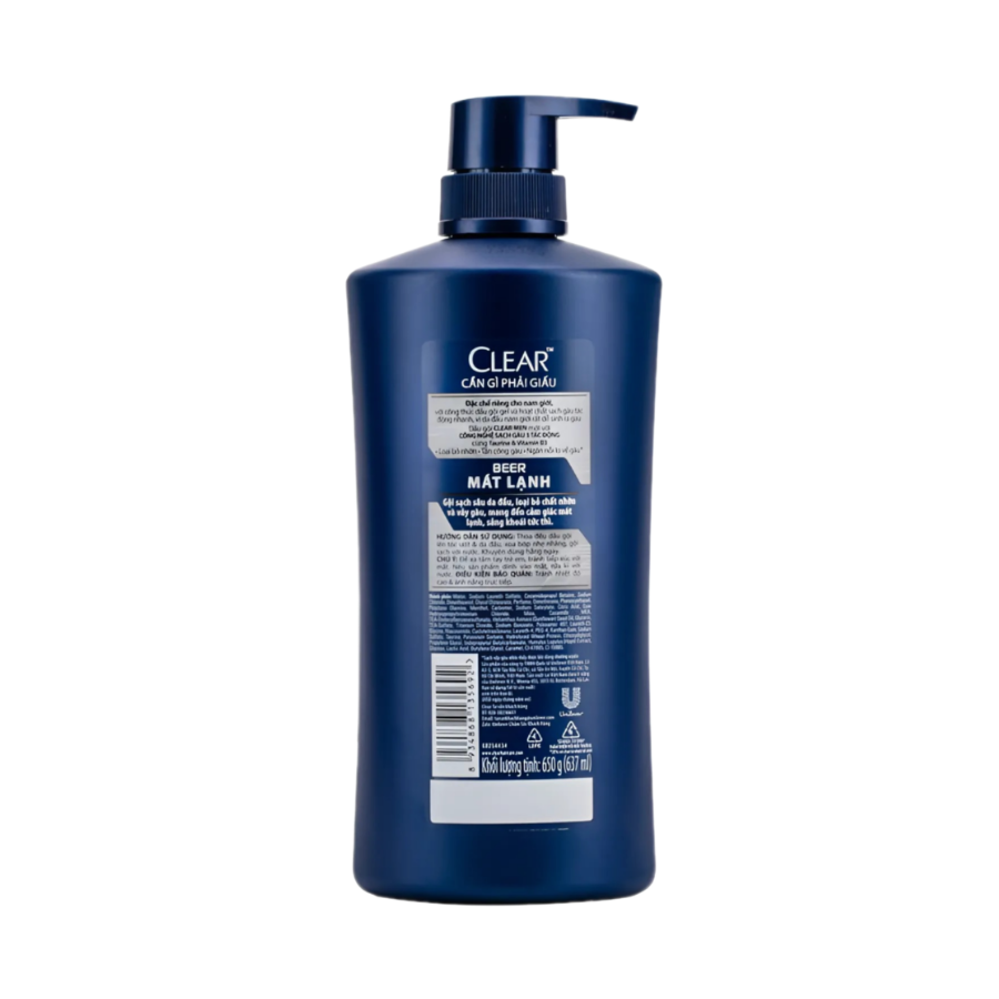 Dầu gội sạch gàu Clear Men bia mát lạnh trị sạch gàu 340G/ 650G