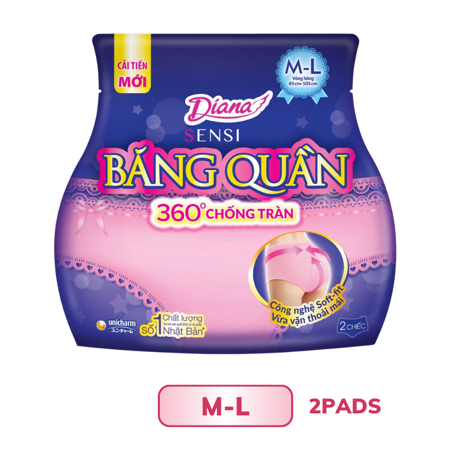 Băng Vệ Sinh Diana Dạng Quần Ban Đêm 360 chống tràn