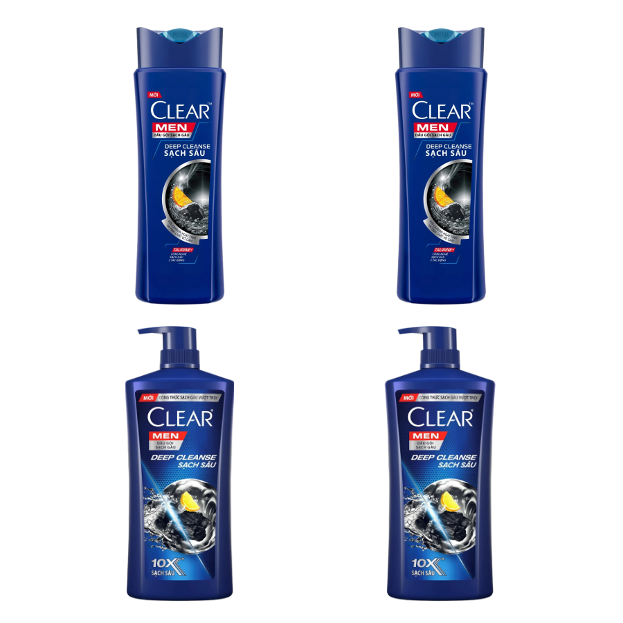 Dầu Gội Clear Men Deep Cleanse Sạch Sâu 170G/ 340G/ 650G/ 900G