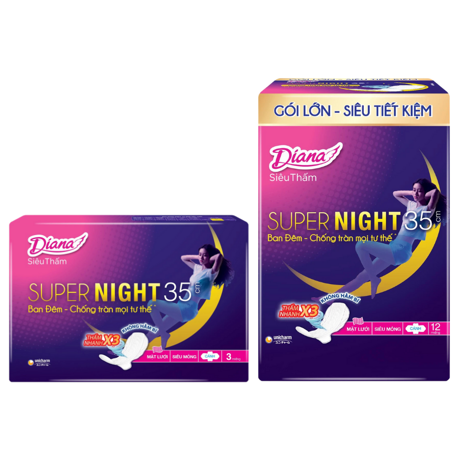 Băng Vệ Sinh Ban Đêm Diana Siêu Thấm Không Gây Kích Ứng