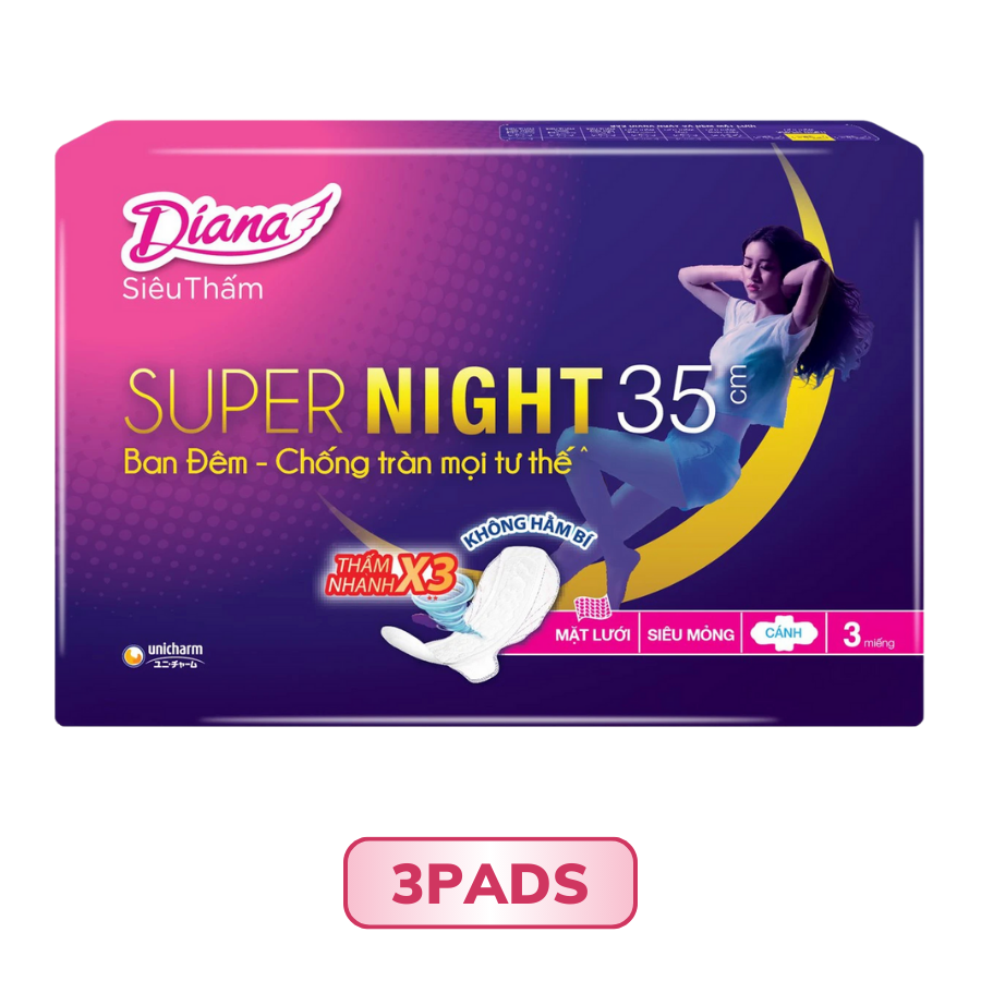 Băng Vệ Sinh Ban Đêm Diana Siêu Thấm Không Gây Kích Ứng