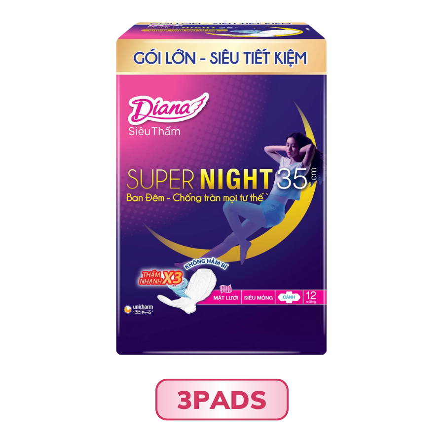 Băng Vệ Sinh Ban Đêm Diana Siêu Thấm Không Gây Kích Ứng