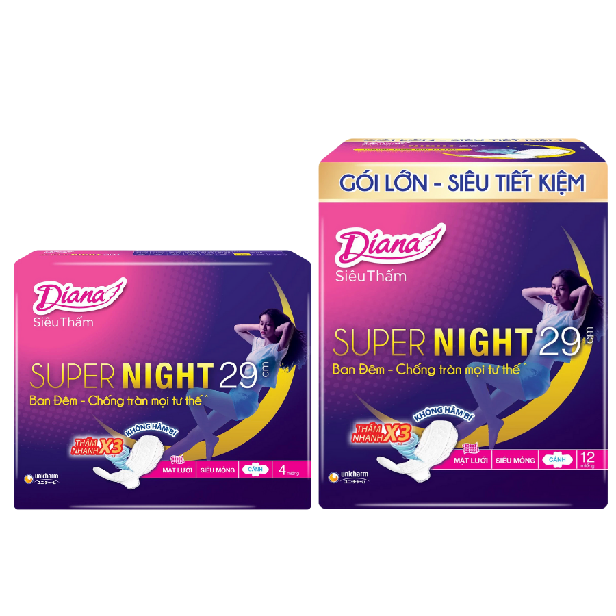 Băng Vệ Sinh Diana Siêu Thấm Supernight 29cm