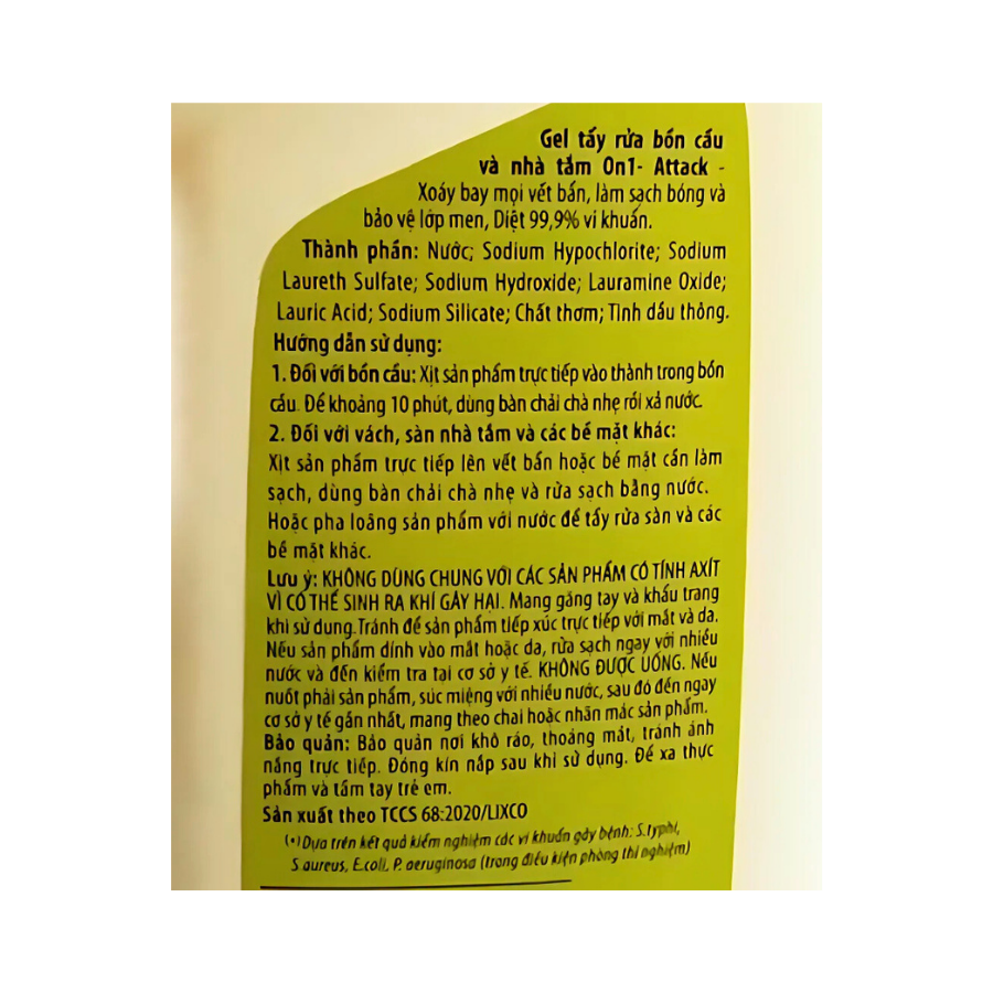 Gel tẩy toilet cao cấp On1