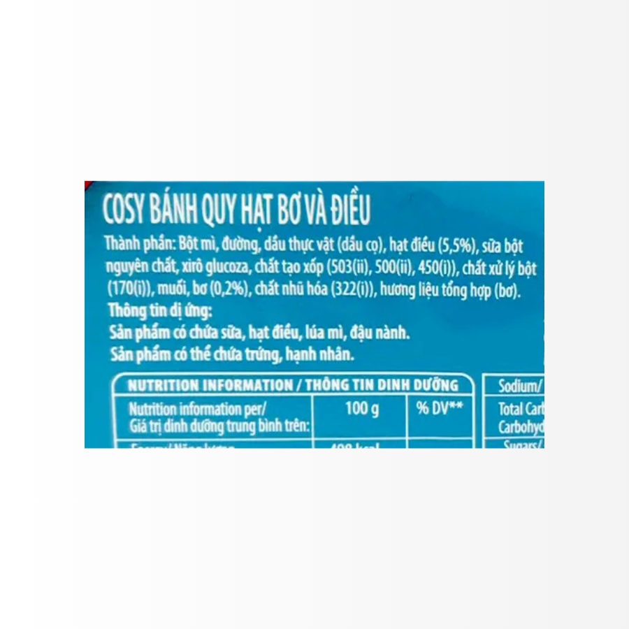 Bánh Quy Hạt Mini COSY Bơ và Điều