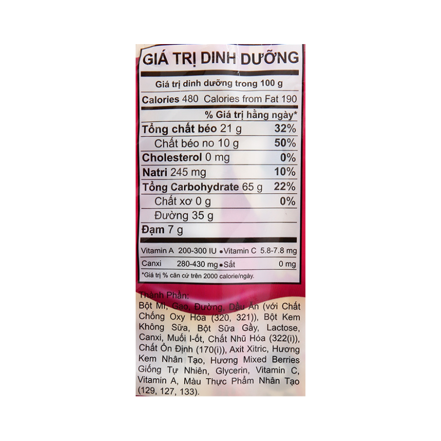 Snack que nhân vị kem Mixed Berries Oishi Akiko gói 14G/140G