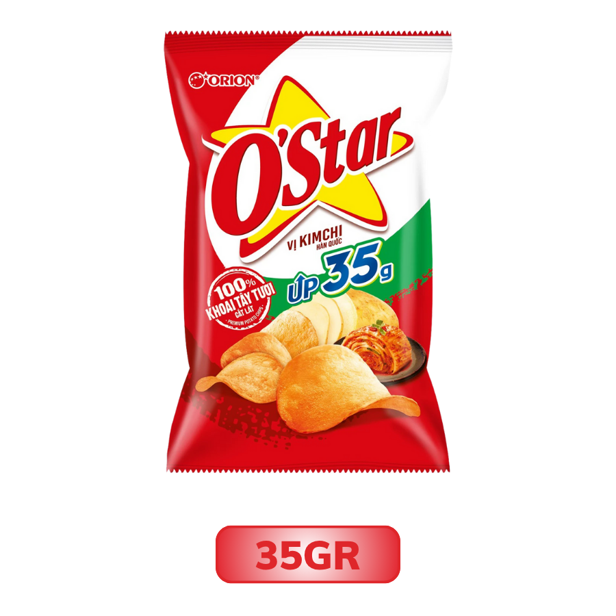 Snack vị kim chi Hàn Quốc O'Star gói 35G/ 60G/ 105G/ 152G