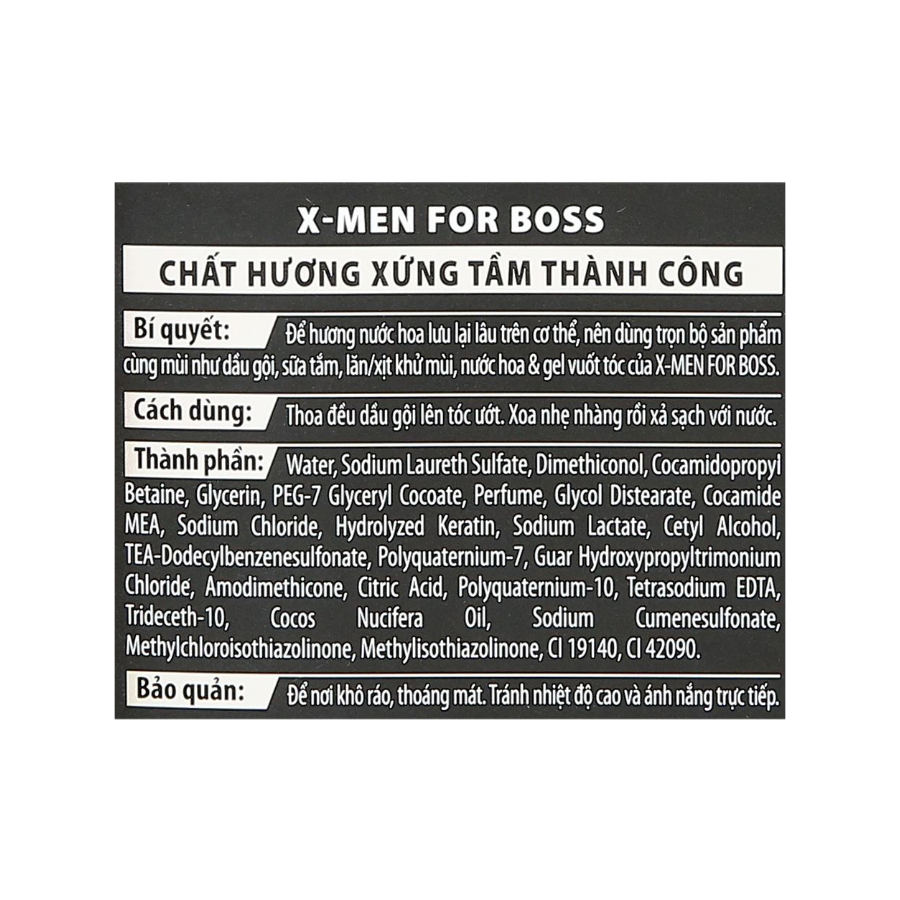 Dầu gội nước hoa X-Men For Boss Motion sạch gàu thơm lâu 180G/ 650G