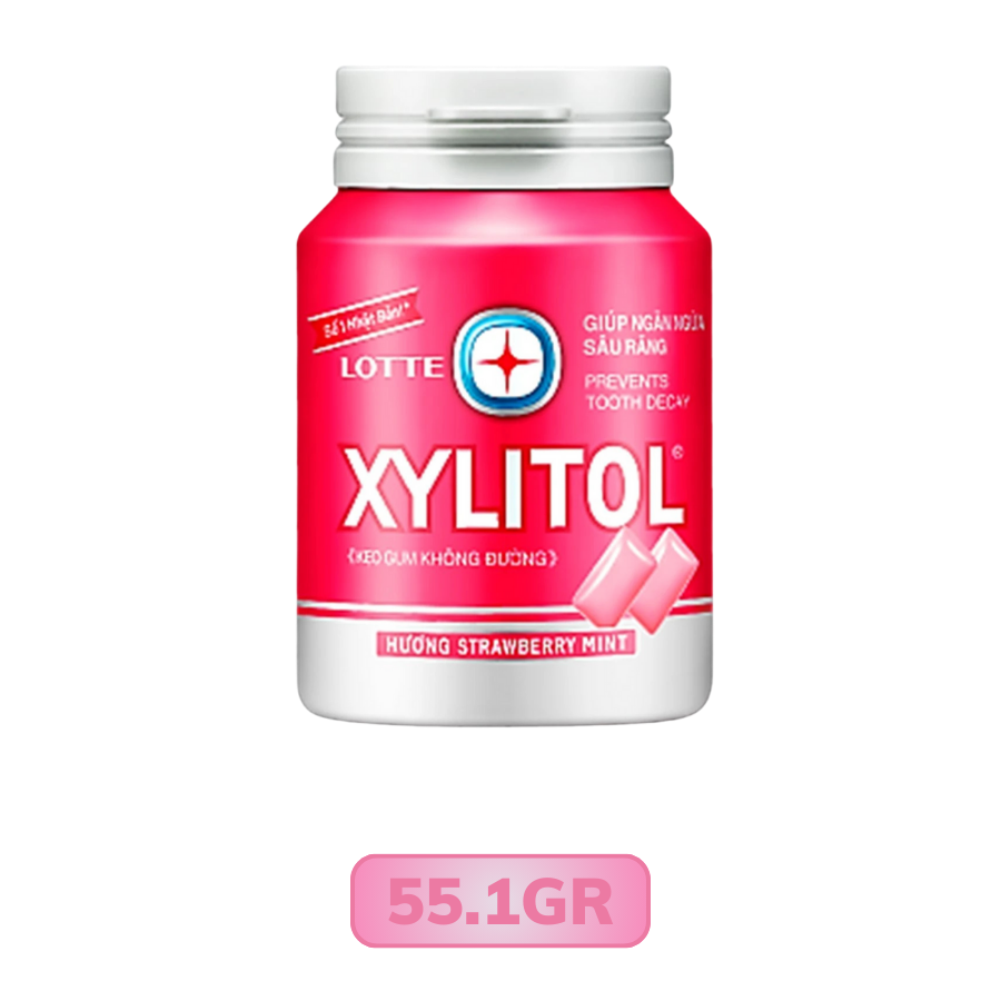 Kẹo Gum Xylitol Cool không đường hương strawberry mint