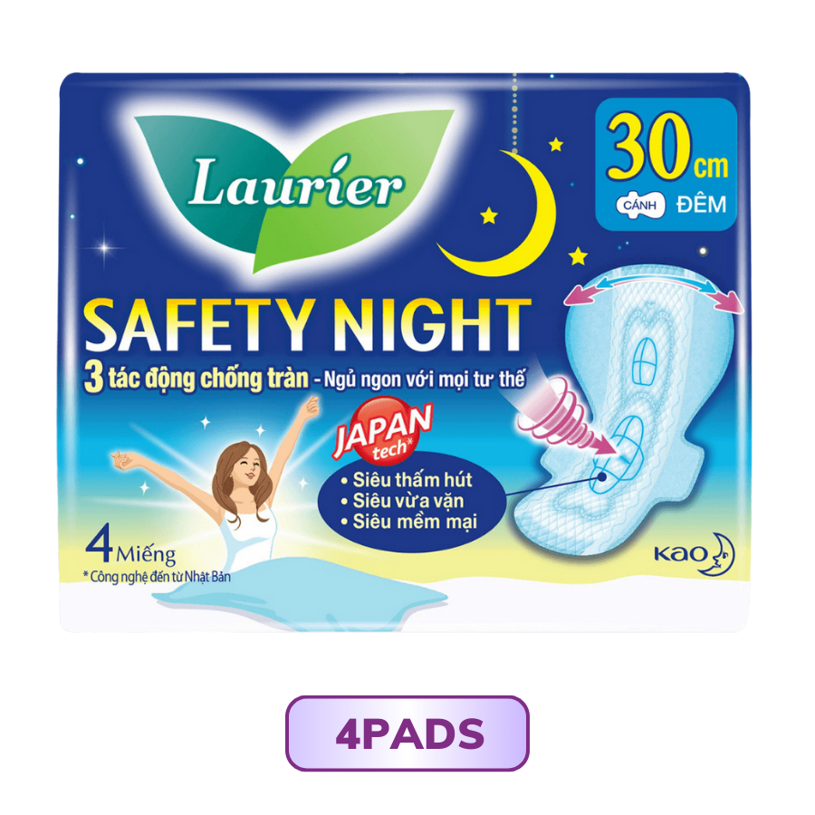 Băng Vệ Sinh Laurier Safety Night Ban Đêm 30cm