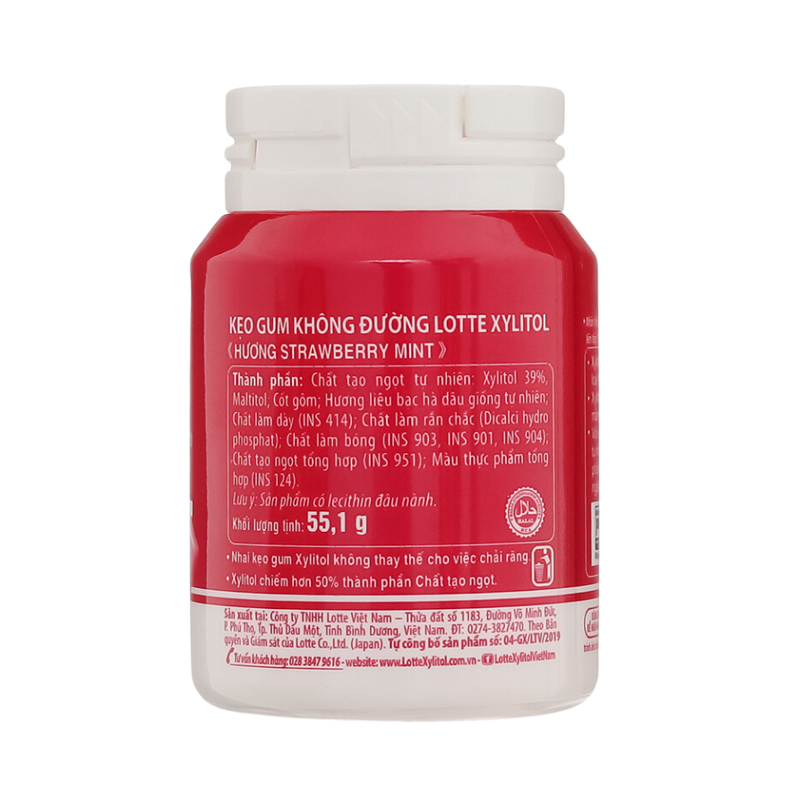 Kẹo Gum Xylitol Cool không đường hương strawberry mint