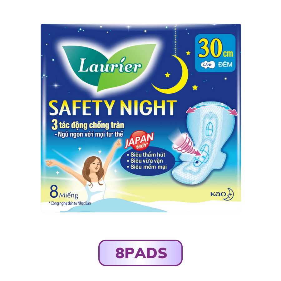 Băng Vệ Sinh Laurier Safety Night Ban Đêm 30cm