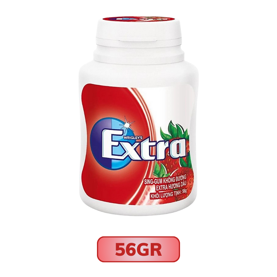Kẹo Cao Su Wrigley Extra Dâu Không Đường
