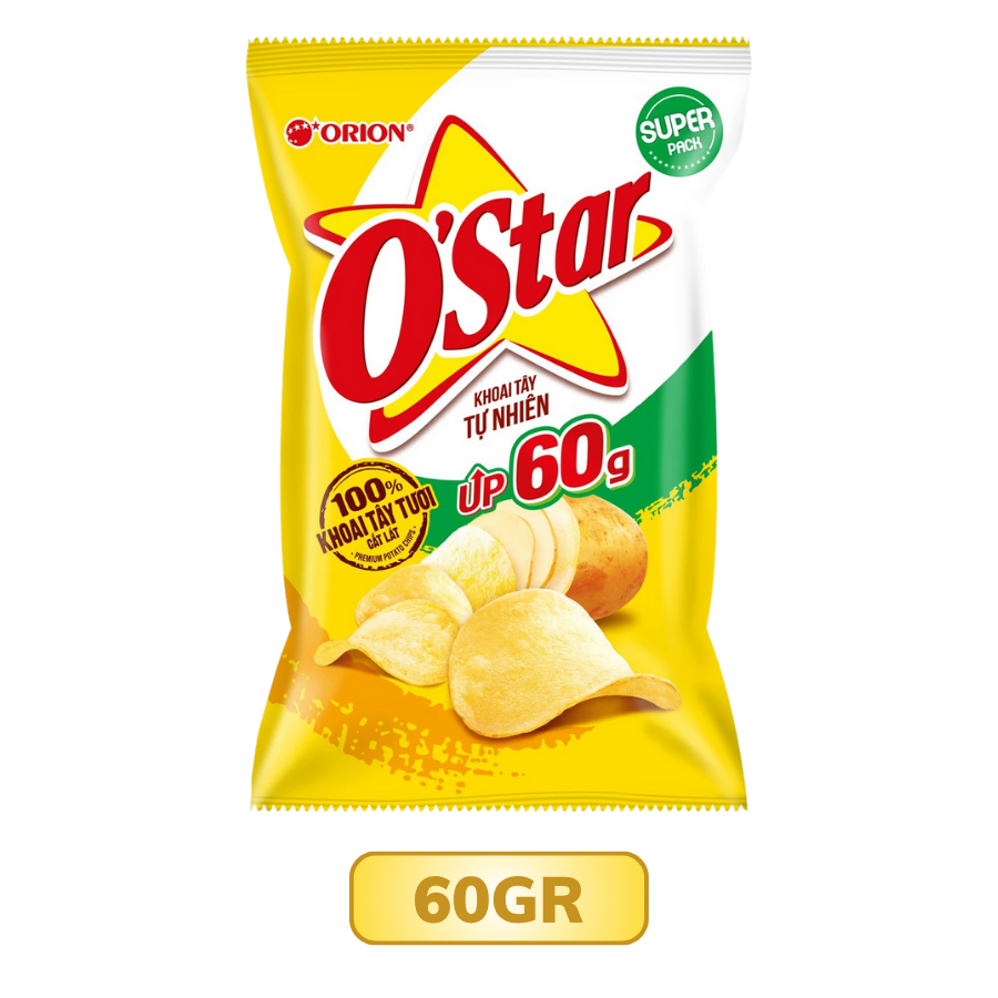 Snack khoai tây vị tự nhiên O'Star gói 35G/ 60G/ 105G