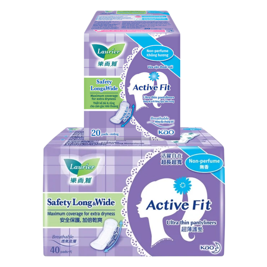 Băng vệ sinh hàng ngày Laurier Active Fit Siêu Thấm không hương