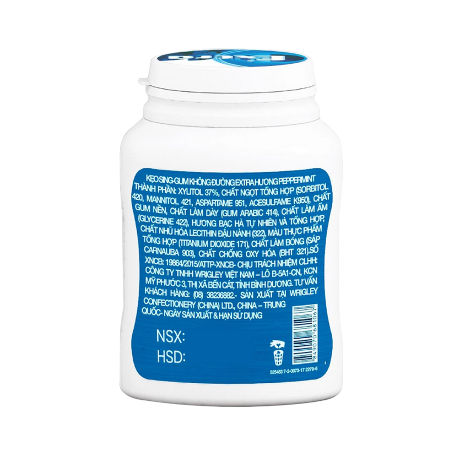 Kẹo Cao Su Wrigley Extra Peppermint Không Đường