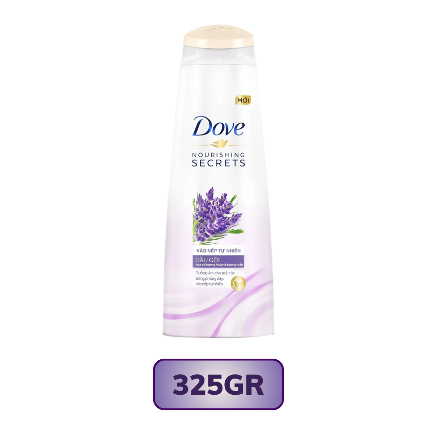 Dầu gội Dove vào nếp sống động tự nhiên hương hoa oải hương pháp và lá hương thảo 325G/ 640G