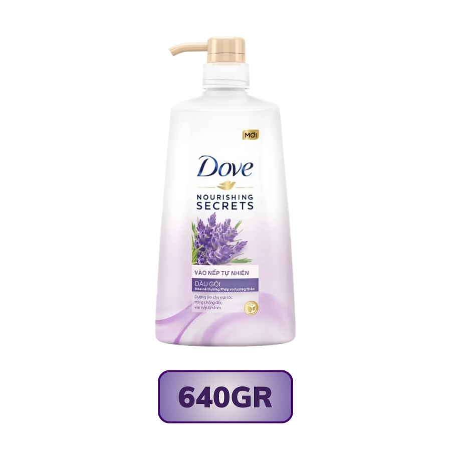Dầu gội Dove vào nếp sống động tự nhiên hương hoa oải hương pháp và lá hương thảo 325G/ 640G