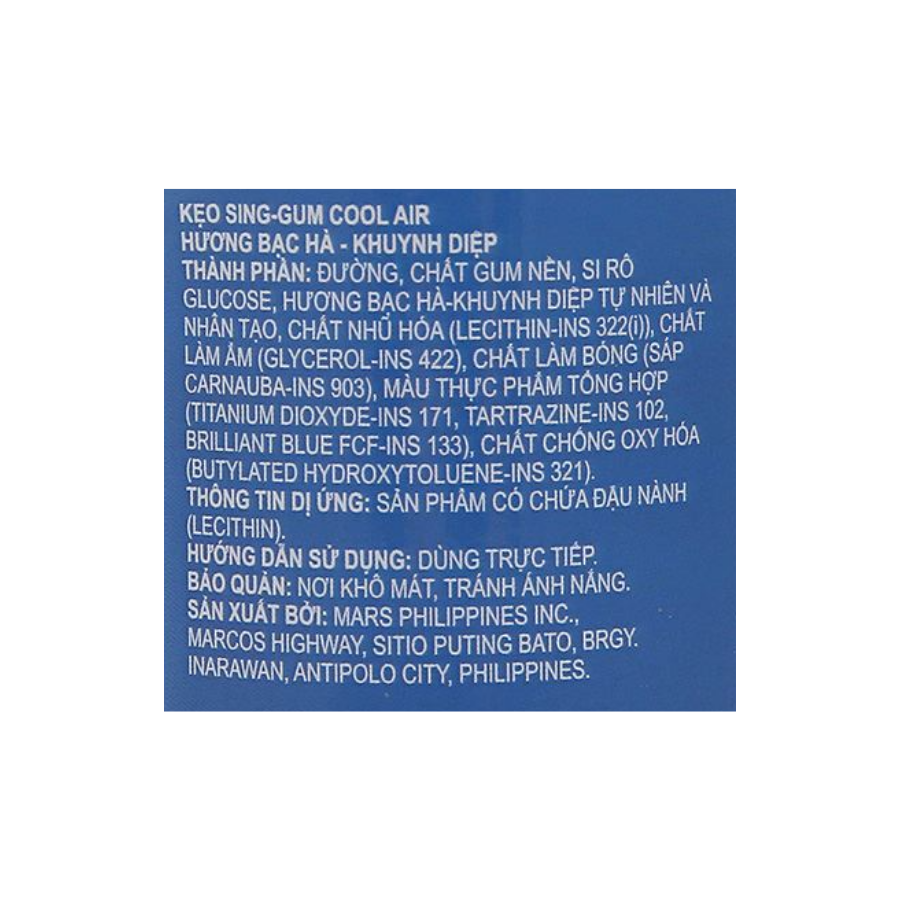 Kẹo cao su CoolAir hương bạc hà khuynh diệp