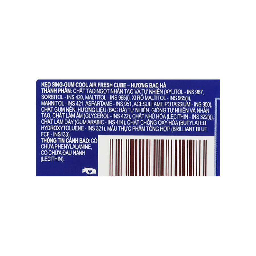 Kẹo gum Cool Air Fresh Cube hương bạc hà