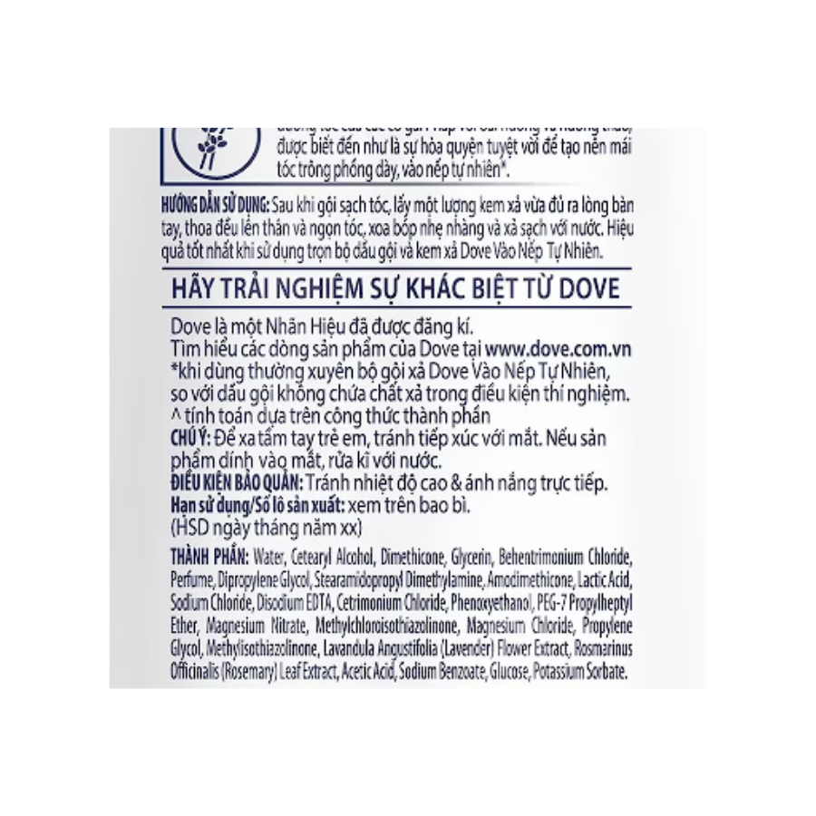 Kem Xả Dove Vào Nếp Sống Động Tự Nhiên 325G