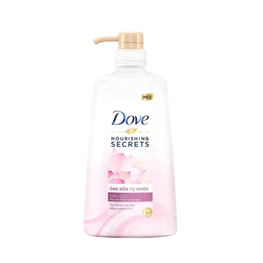 Dầu gội Dove dưỡng tóc suôn mềm chiết xuất hoa sen nhật và nước gạo 610G