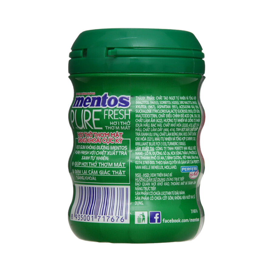 Kẹo Gum Mentos không đường hương dưa hấu