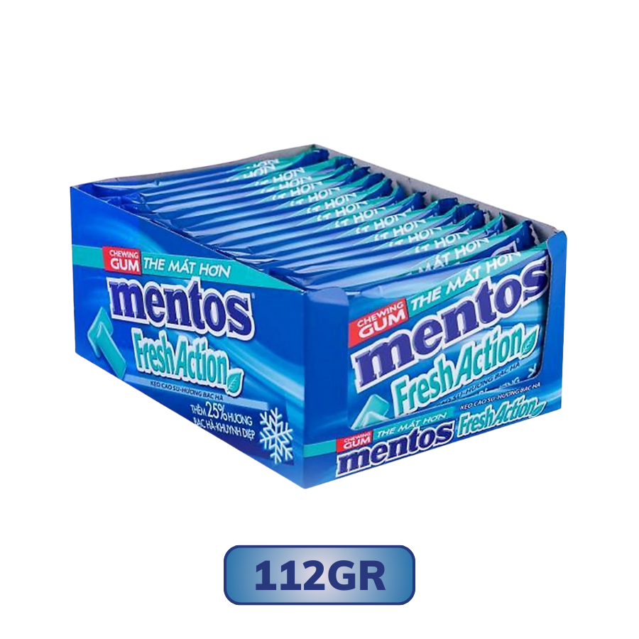 Kẹo Gum Mentos Fresh Action Bạc Hà Khuynh Diệp