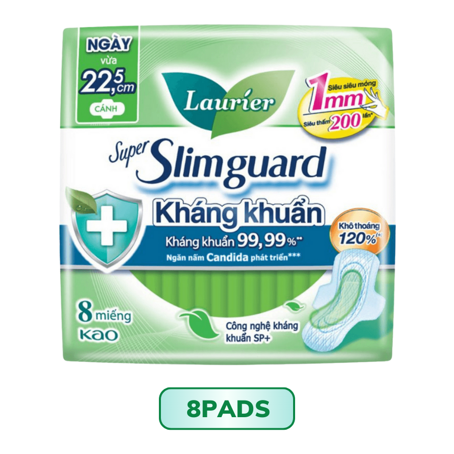 Băng Vệ Sinh Laurier Siêu Mỏng Bảo Vệ 1mm 22.5cm 10M Super Slimguard 22.5cm