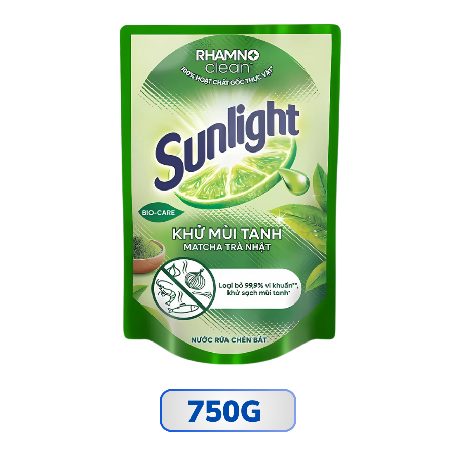 Túi nước rửa chén Sunlight khử mùi tanh matcha trà Nhật