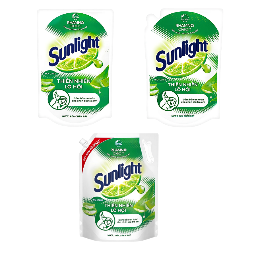 Túi nước rửa chén Sunlight thiên nhiên lô hội