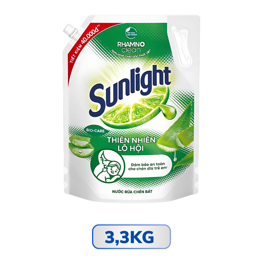 Túi nước rửa chén Sunlight thiên nhiên lô hội